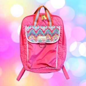 Cinda B City Backpack Bag Quilted Calypso Pink Tote T15